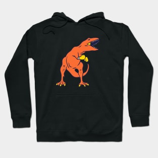 orange dinosaur boxer Hoodie